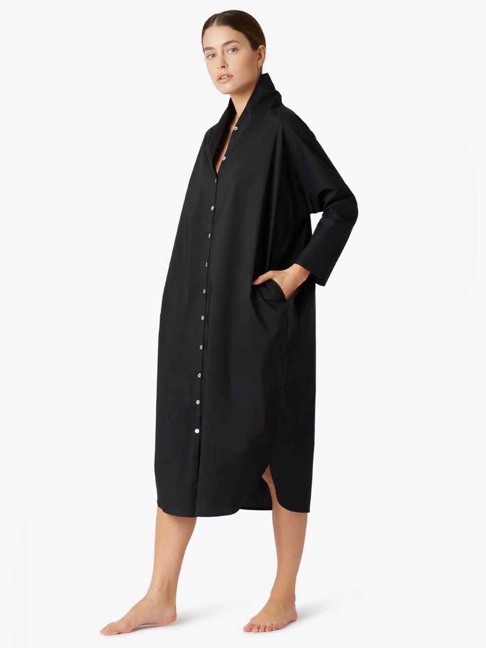 TKEES Black Poplin Dress – Size 2 (fits size 8-10)
